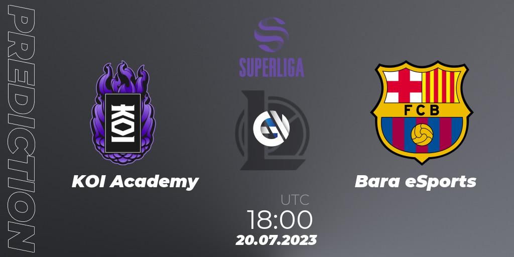 KOI Academy vs Barça eSports: Match Prediction. 20.07.23, LoL, Superliga Summer 2023 - Group Stage