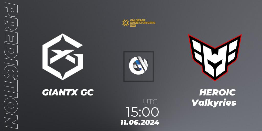 GIANTX GC vs HEROIC Valkyries: Match Prediction. 11.06.2024 at 18:30, VALORANT, VCT 2024: Game Changers EMEA Stage 2