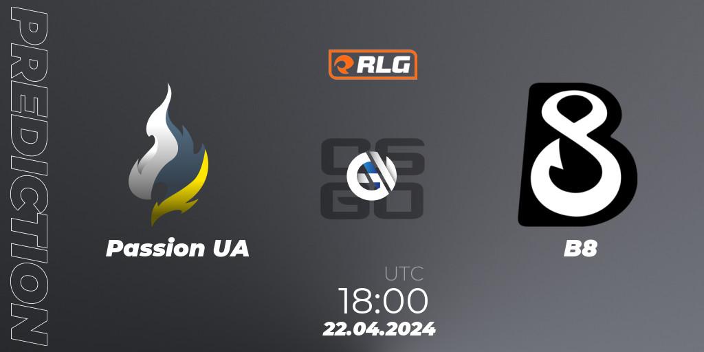 Passion UA vs B8: Match Prediction. 22.04.24, CS2 (CS:GO), RES European Series #2