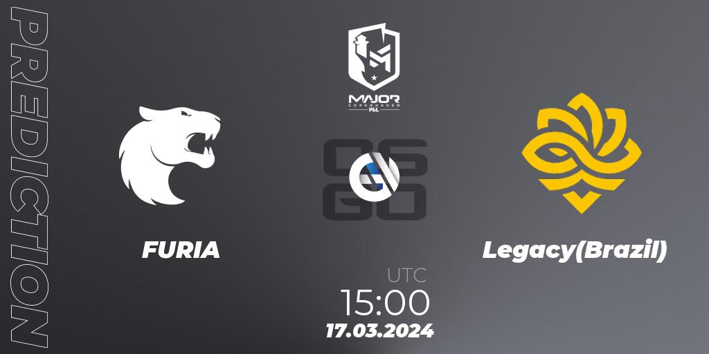 FURIA vs Legacy(Brazil): Match Prediction. 17.03.2024 at 16:10, Counter-Strike (CS2), PGL CS2 Major Copenhagen 2024 Challengers Stage