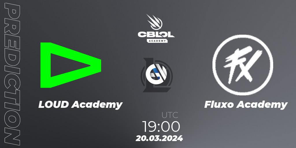 LOUD Academy vs Fluxo Academy: Match Prediction. 20.03.2024 at 19:00, LoL, CBLOL Academy Split 1 2024