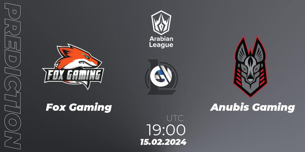 Fox Gaming vs Anubis Gaming: Match Prediction. 15.02.2024 at 19:00, LoL, Arabian League Spring 2024