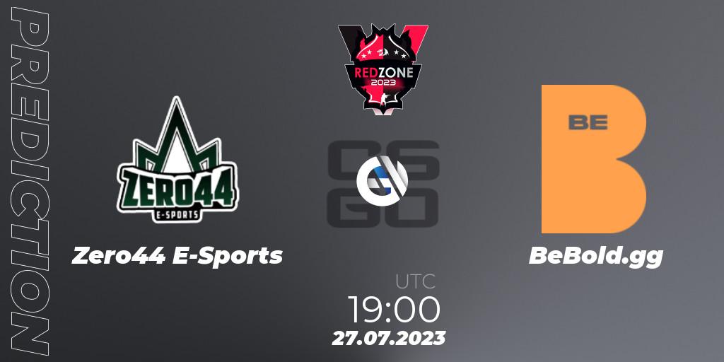Zero44 E-Sports vs BeBold.gg: Match Prediction. 27.07.2023 at 22:00, Counter-Strike (CS2), RedZone PRO League Season 5