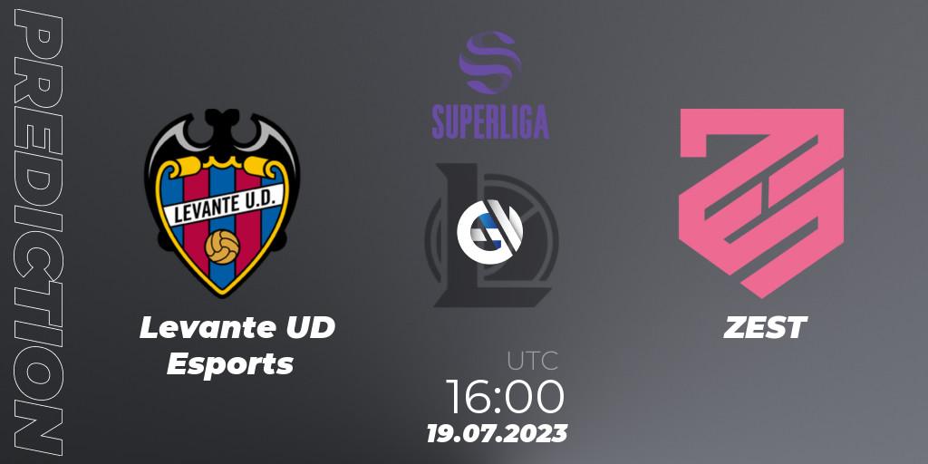 Levante UD Esports vs ZEST: Match Prediction. 19.07.23, LoL, LVP Superliga 2nd Division 2023 Summer