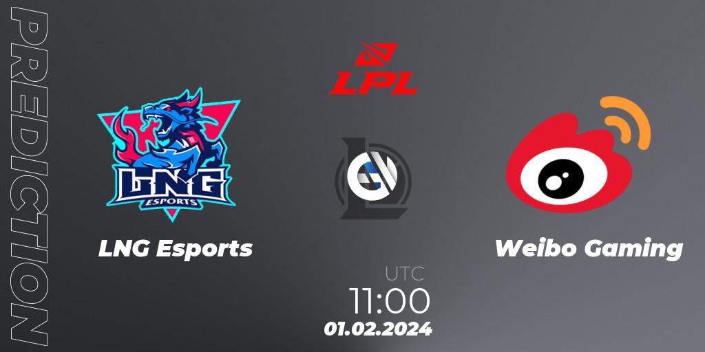 LNG Esports vs Weibo Gaming: Match Prediction. 01.02.2024 at 11:00, LoL, LPL Spring 2024 - Group Stage