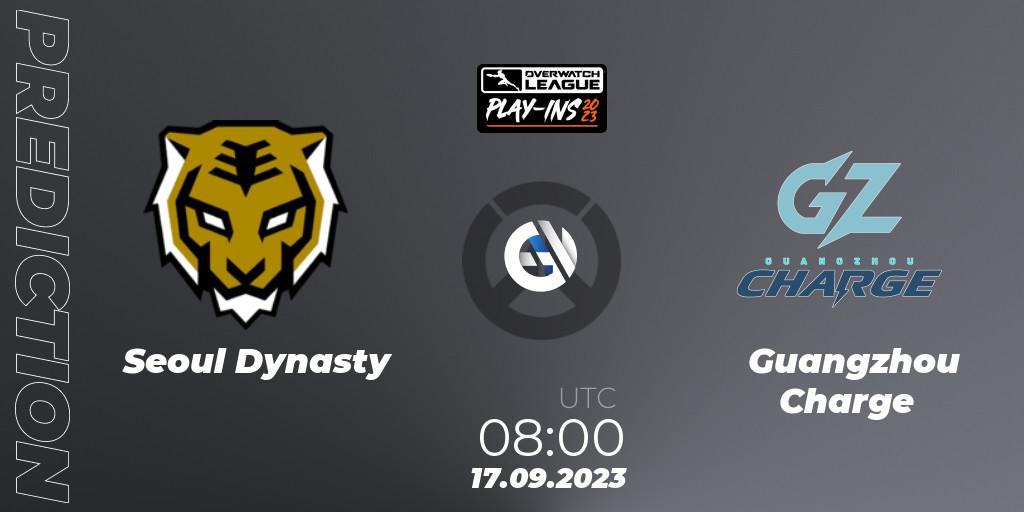 Seoul Dynasty vs Guangzhou Charge: Match Prediction. 17.09.2023 at 08:00, Overwatch, Overwatch League 2023 - Play-Ins