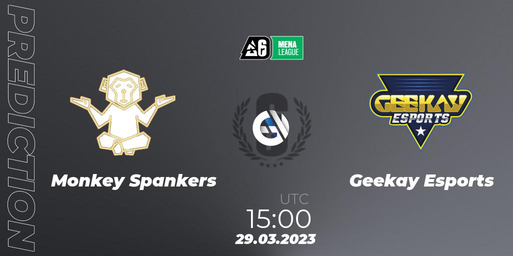 Monkey Spankers vs Geekay Esports: Match Prediction. 29.03.23, Rainbow Six, MENA League 2023 - Stage 1