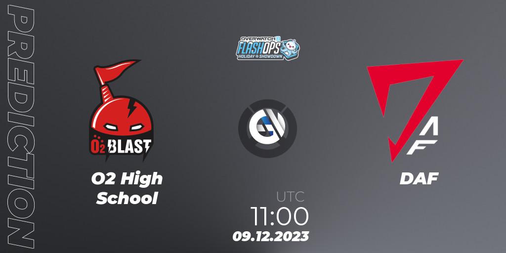 O2 High School vs DAF: Match Prediction. 09.12.2023 at 11:00, Overwatch, Flash Ops Holiday Showdown - APAC Finals