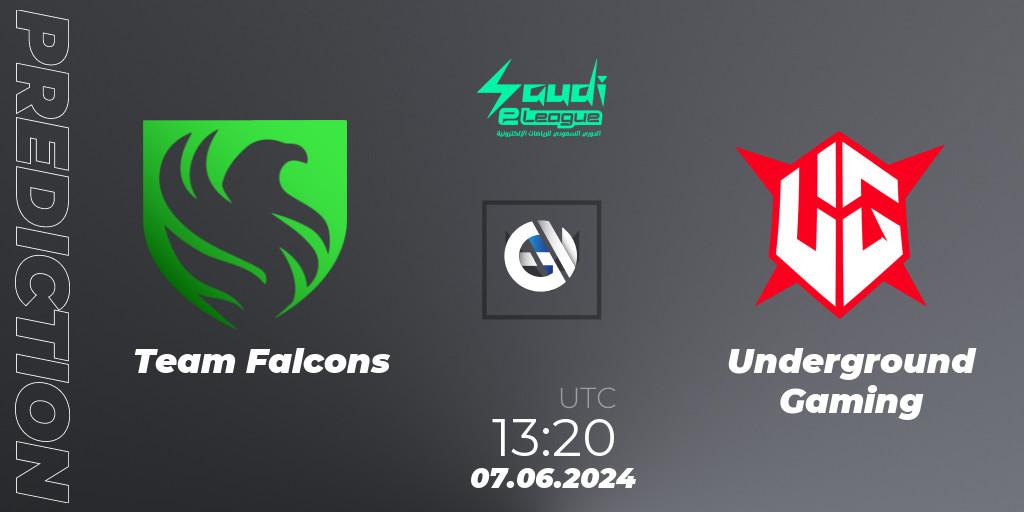 Team Falcons vs Underground Gaming: Match Prediction. 07.06.2024 at 13:20, VALORANT, Saudi eLeague 2024: Major 2