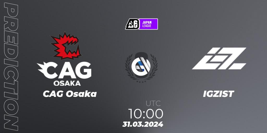 CAG Osaka vs IGZIST: Match Prediction. 31.03.2024 at 10:00, Rainbow Six, Japan League 2024 - Stage 1