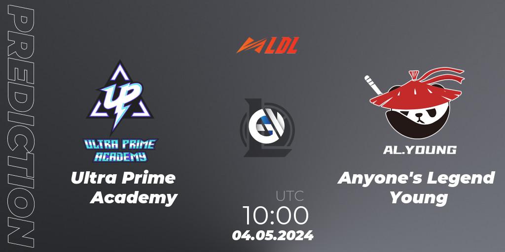Ultra Prime Academy vs Anyone's Legend Young: Match Prediction. 04.05.2024 at 10:00, LoL, LDL 2024 - Stage 2