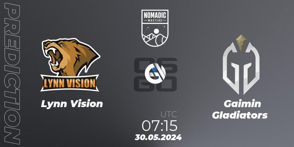 Lynn Vision vs Gaimin Gladiators: Match Prediction. 30.05.2024 at 07:45, Counter-Strike (CS2), MESA Nomadic Masters: Spring 2024