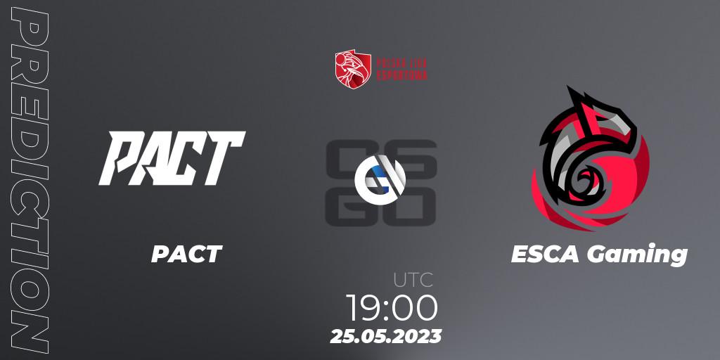 PACT vs ESCA Gaming: Match Prediction. 25.05.2023 at 19:30, Counter-Strike (CS2), Polish Esports League 2023 Split 2