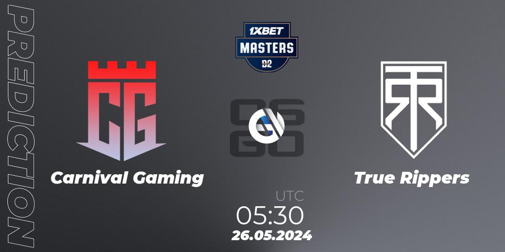 Carnival Gaming vs True Rippers: Match Prediction. 26.05.2024 at 05:40, Counter-Strike (CS2), Dust2.in Masters #10