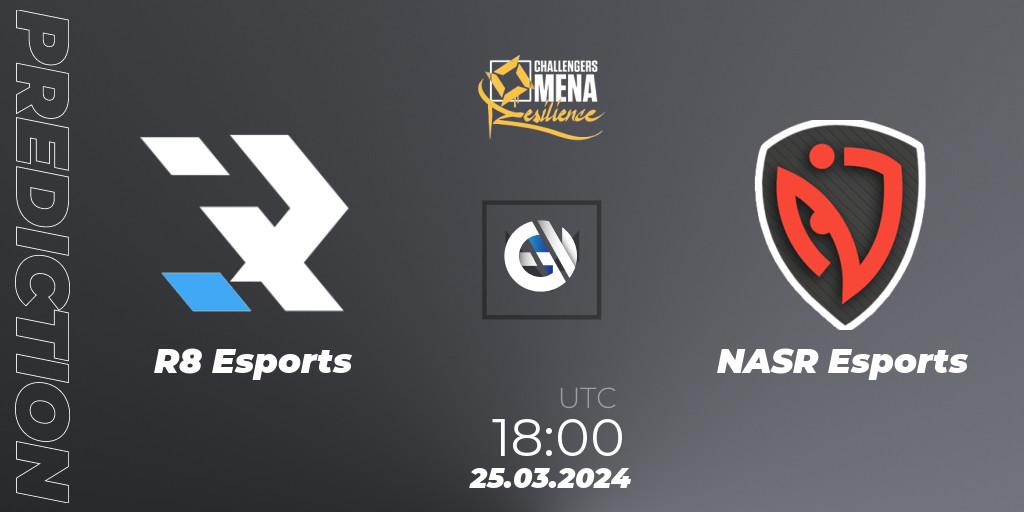 R8 Esports vs NASR Esports: Match Prediction. 25.03.2024 at 20:00, VALORANT, VALORANT Challengers 2024 MENA: Resilience Split 1 - Levant and North Africa