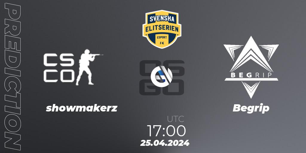 showmakerz vs Begrip: Match Prediction. 25.04.2024 at 17:00, Counter-Strike (CS2), Svenska Elitserien Spring 2024
