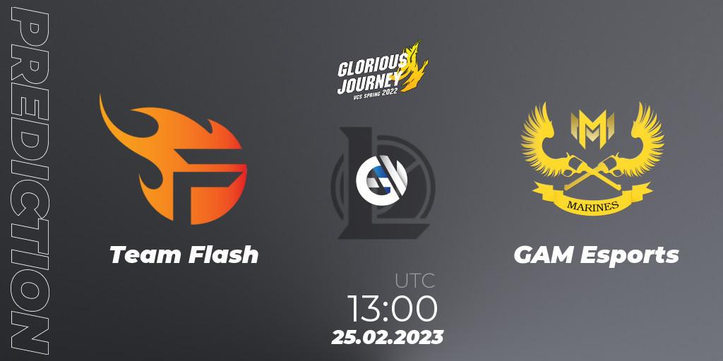 Team Flash vs GAM Esports: Match Prediction. 25.02.2023 at 13:00, LoL, VCS Spring 2023 - Group Stage