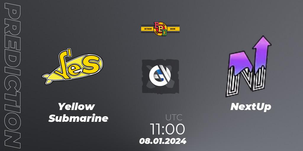 Yellow Submarine vs NextUp: Match Prediction. 08.01.24, Dota 2, BetBoom Dacha Dubai 2024: EEU Closed Qualifier