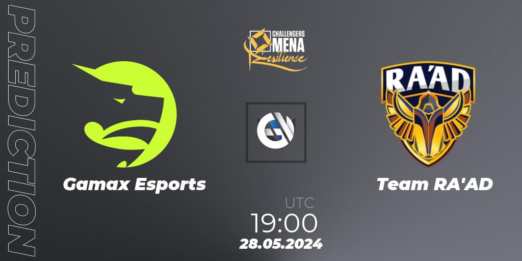 Gamax Esports vs Team RA'AD: Match Prediction. 28.05.2024 at 18:00, VALORANT, VALORANT Challengers 2024 MENA: Resilience Split 2 - Levant and North Africa