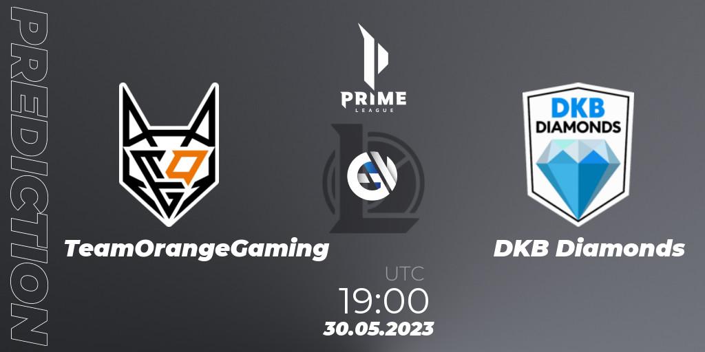 TeamOrangeGaming vs DKB Diamonds: Match Prediction. 30.05.2023 at 19:00, LoL, Prime League 2nd Division Summer 2023