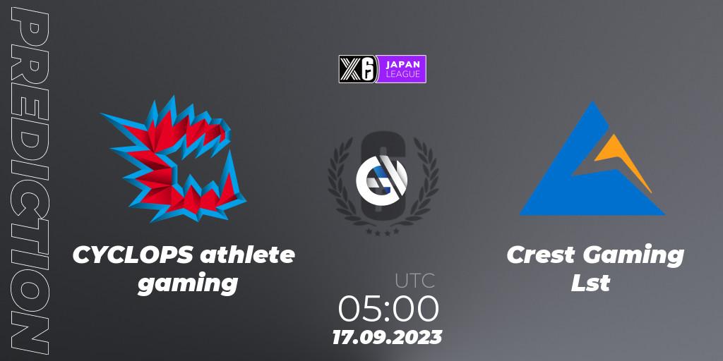 CYCLOPS athlete gaming vs Crest Gaming Lst: Match Prediction. 17.09.23, Rainbow Six, Japan League 2023 - Stage 2