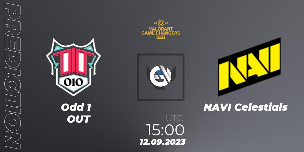 Odd 1 OUT vs NAVI Celestials: Match Prediction. 12.09.2023 at 18:00, VALORANT, VCT 2023: Game Changers EMEA Stage 3 - Group Stage