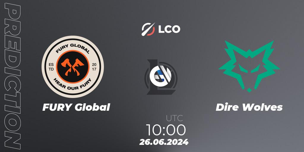 FURY Global vs Dire Wolves: Match Prediction. 26.06.2024 at 10:00, LoL, LCO Split 2 2024 - Group Stage