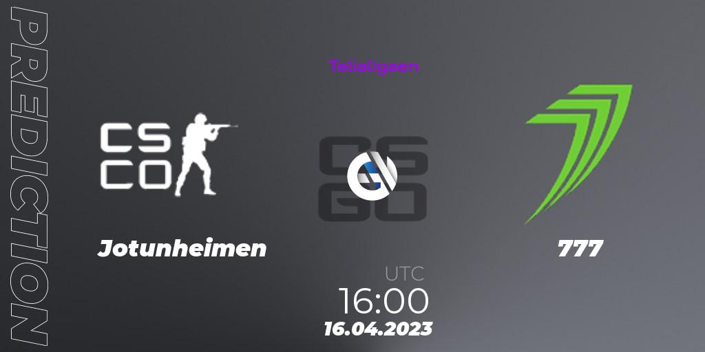 Jotunheimen vs 777: Match Prediction. 16.04.2023 at 16:00, Counter-Strike (CS2), Telialigaen Spring 2023: Group stage