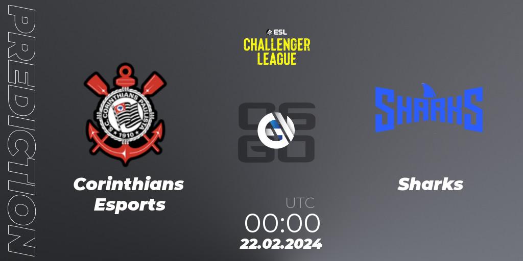 Corinthians Esports vs Sharks: Match Prediction. 22.02.24, CS2 (CS:GO), ESL Challenger League Season 47: South America