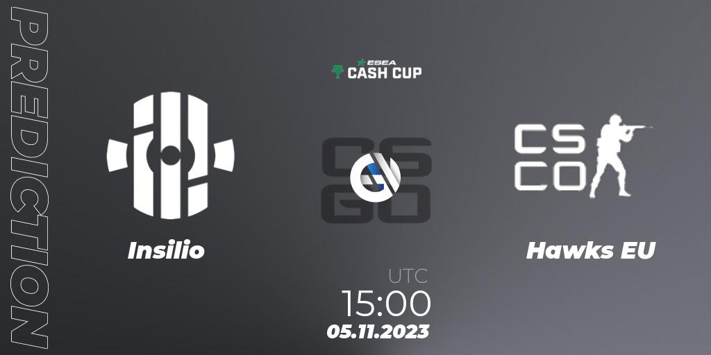 Insilio vs Hawks EU: Match Prediction. 05.11.2023 at 15:00, Counter-Strike (CS2), ESEA Cash Cup: Europe - Autumn 2023 #4