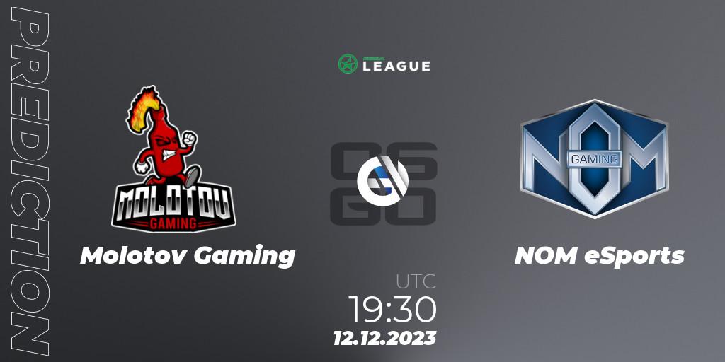 Molotov Gaming vs NOM eSports: Match Prediction. 12.12.2023 at 19:30, Counter-Strike (CS2), ESEA Season 47: Main Division - Europe