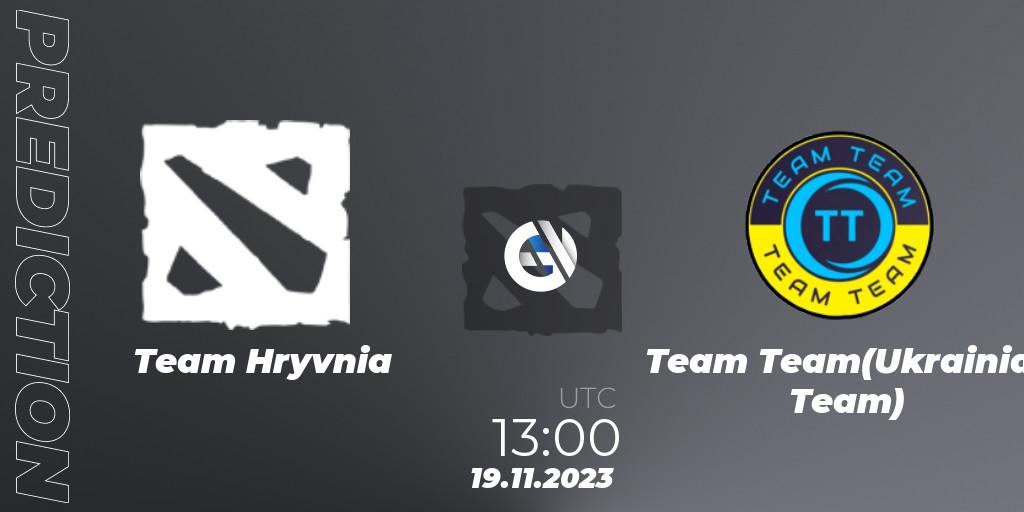 Team Hryvnia vs Team Team(Ukrainian Team): Match Prediction. 19.11.2023 at 13:00, Dota 2, European Pro League Season 14