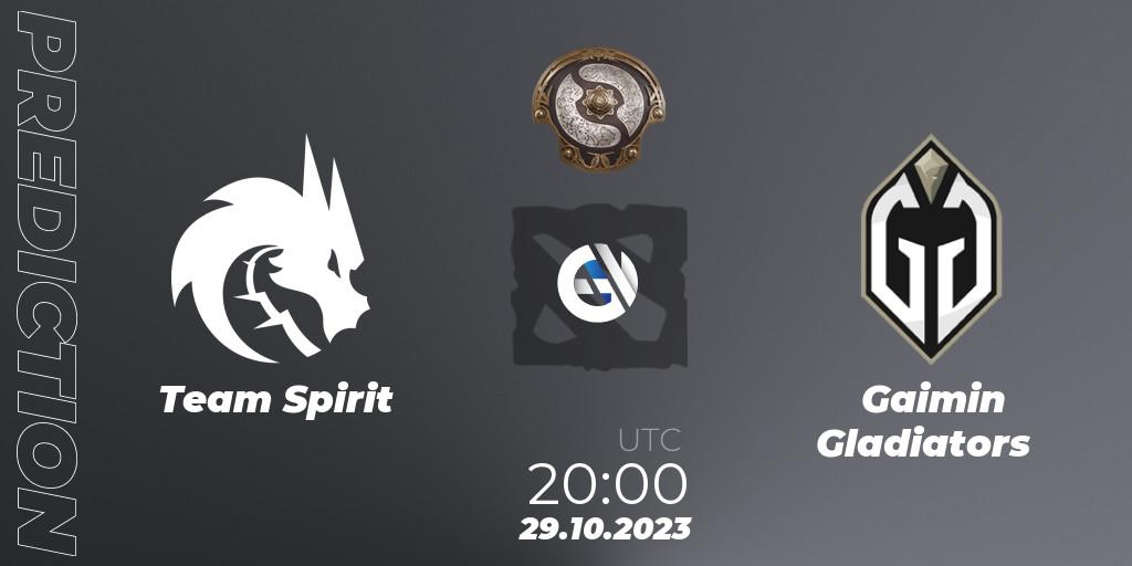 Team Spirit vs Gaimin Gladiators: Match Prediction. 29.10.23, Dota 2, The International 2023