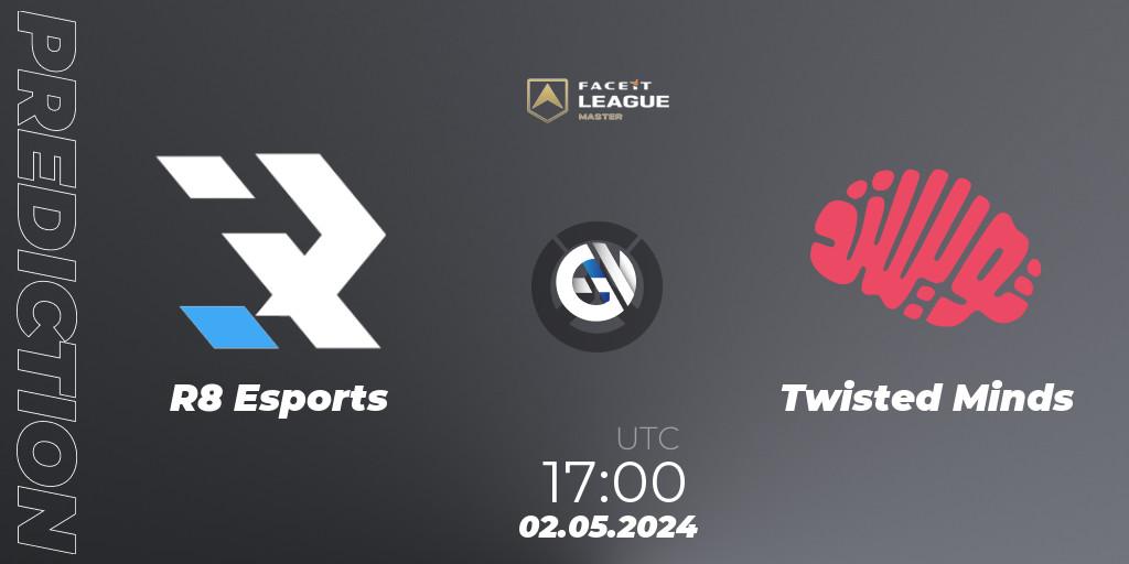 R8 Esports vs Twisted Minds: Match Prediction. 02.05.2024 at 17:00, Overwatch, FACEIT League Season 1 - EMEA Master Road to EWC