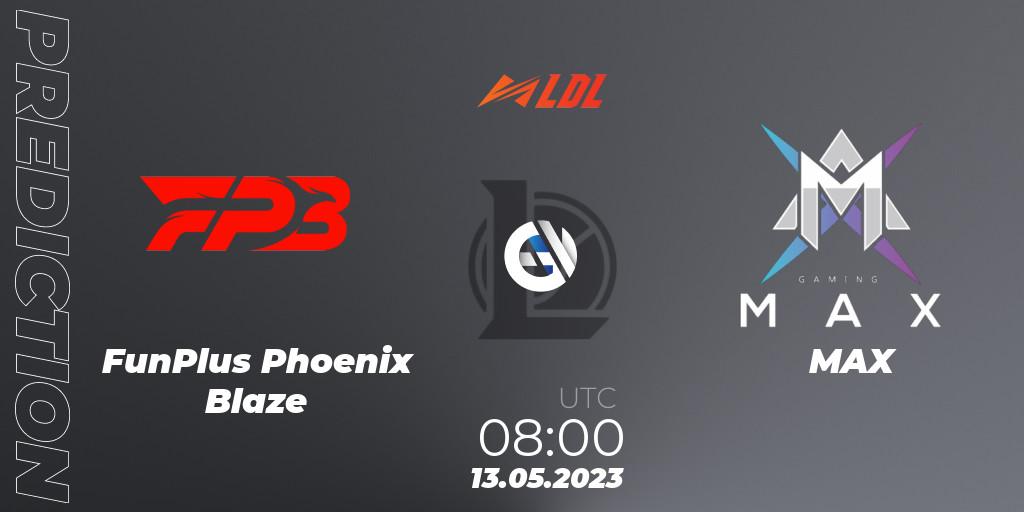 FunPlus Phoenix Blaze vs MAX: Match Prediction. 13.05.23, LoL, LDL 2023 - Regular Season - Stage 2