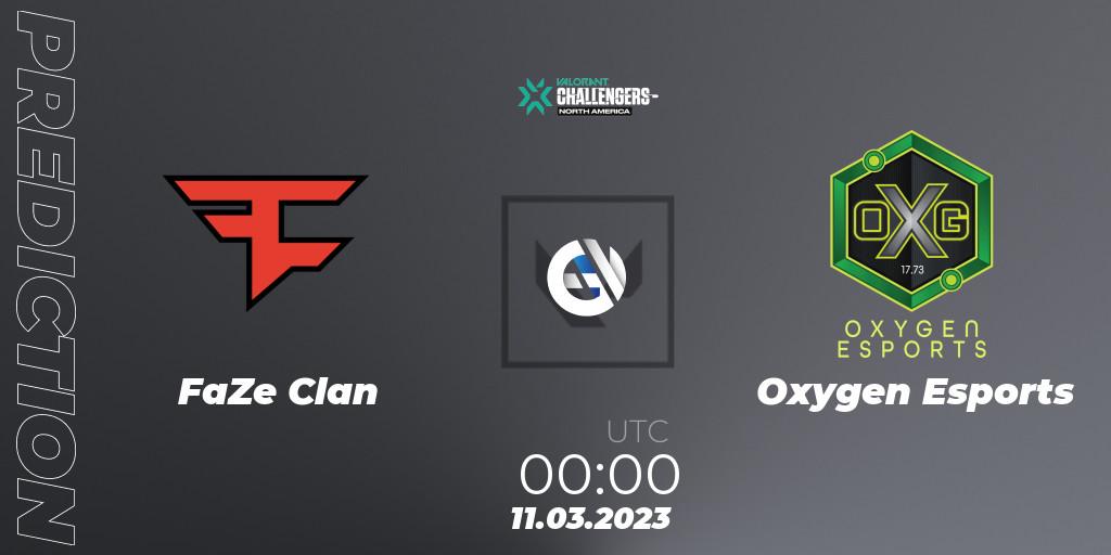 FaZe Clan vs Oxygen Esports: Match Prediction. 11.03.23, VALORANT, VALORANT Challengers 2023: North America Split 1