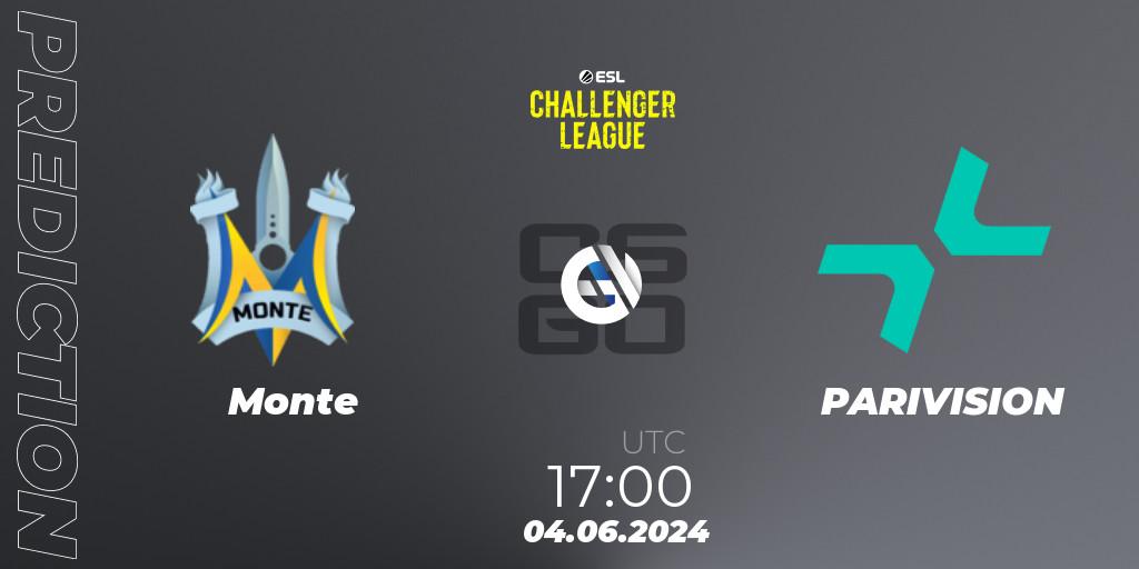 Monte vs PARIVISION: Match Prediction. 04.06.2024 at 17:00, Counter-Strike (CS2), ESL Challenger League Season 47: Europe
