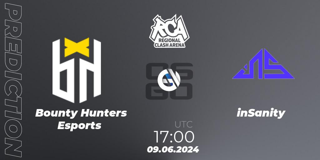 Bounty Hunters Esports vs inSanity: Match Prediction. 09.06.2024 at 17:50, Counter-Strike (CS2), Regional Clash Arena South America