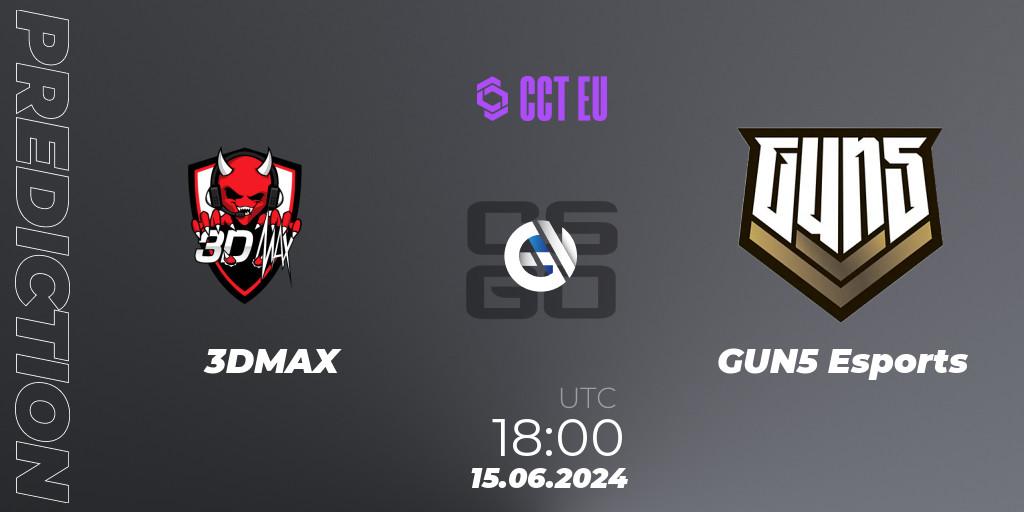 3DMAX vs GUN5 Esports: Match Prediction. 15.06.2024 at 18:00, Counter-Strike (CS2), CCT Season 2 Europe Series 5