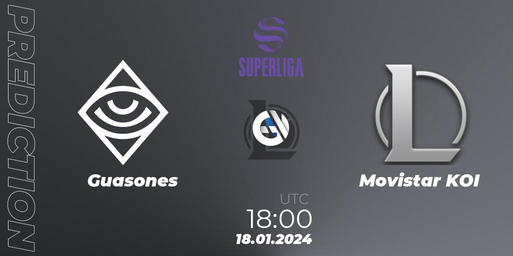 Guasones vs Movistar KOI: Match Prediction. 18.01.2024 at 18:00, LoL, Superliga Spring 2024 - Group Stage