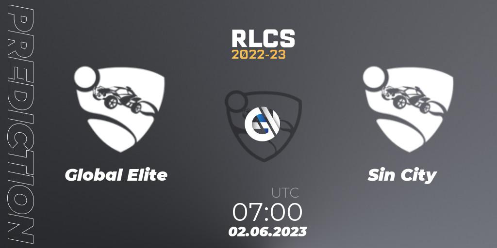 Global Elite vs Sin City: Match Prediction. 02.06.2023 at 07:00, Rocket League, RLCS 2022-23 - Spring: Oceania Regional 3 - Spring Invitational