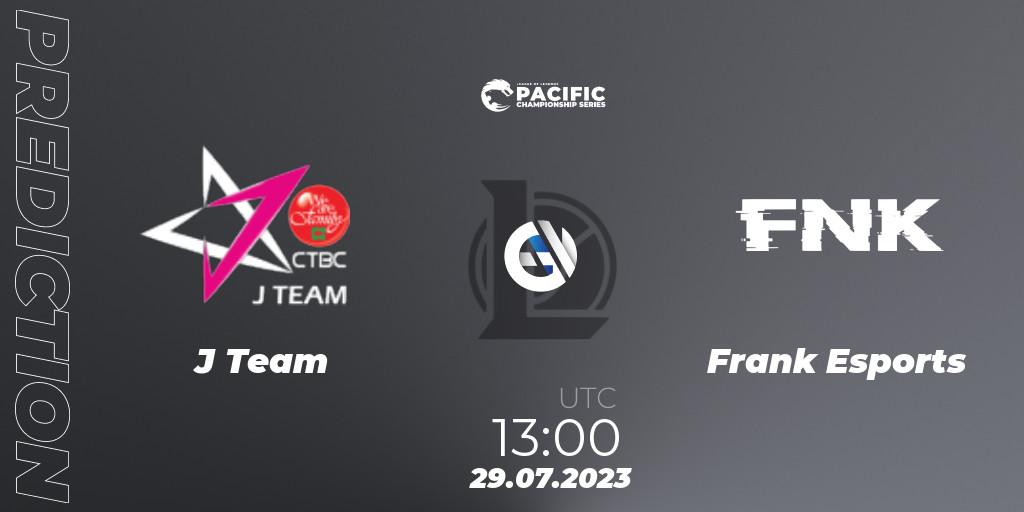 J Team vs Frank Esports: Match Prediction. 29.07.2023 at 13:00, LoL, PACIFIC Championship series Group Stage