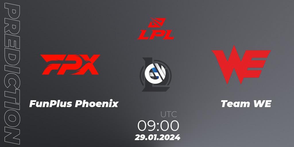 FunPlus Phoenix vs Team WE: Match Prediction. 29.01.2024 at 09:00, LoL, LPL Spring 2024 - Group Stage