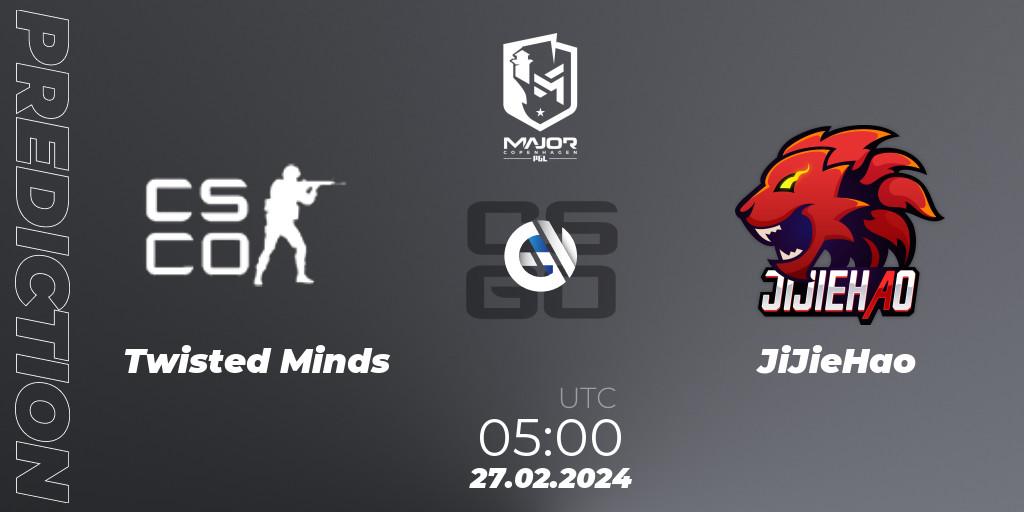Twisted Minds vs JiJieHao: Match Prediction. 27.02.24, CS2 (CS:GO), PGL CS2 Major Copenhagen 2024 Asia RMR