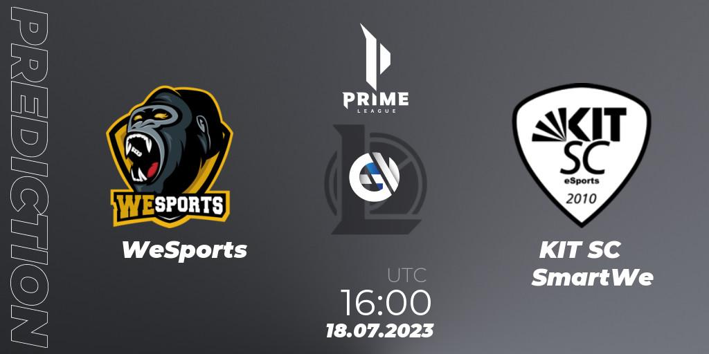 WeSports vs KIT SC SmartWe: Match Prediction. 18.07.2023 at 16:00, LoL, Prime League 2nd Division Summer 2023