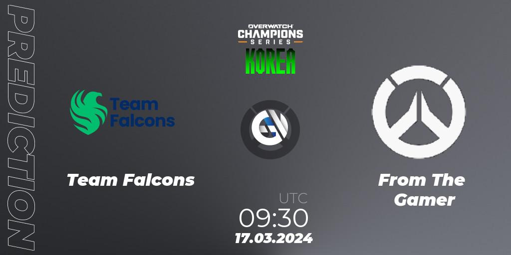 Team Falcons vs From The Gamer: Match Prediction. 17.03.2024 at 09:30, Overwatch, Overwatch Champions Series 2024 - Stage 1 Korea