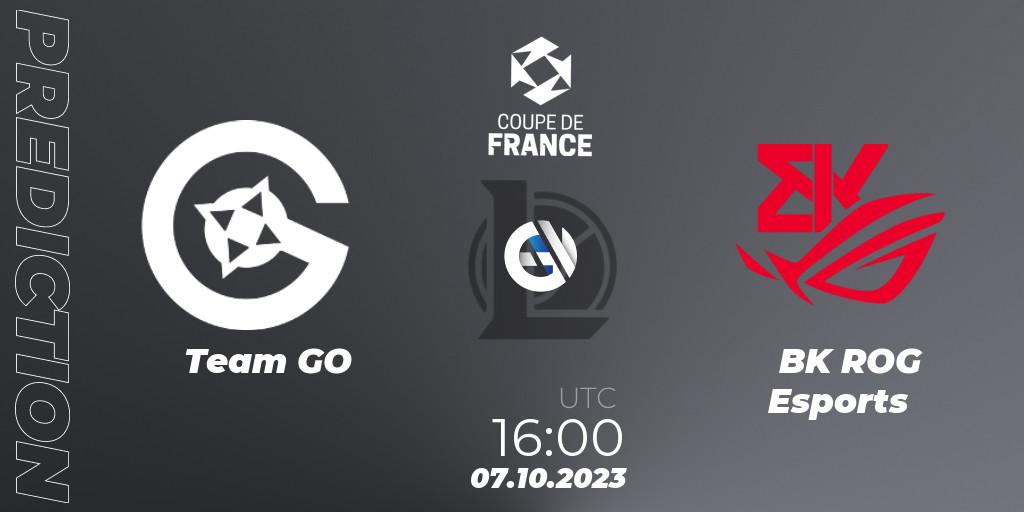 Team GO vs BK ROG Esports: Match Prediction. 07.10.23, LoL, Coupe de France 2023