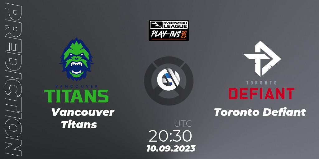 Vancouver Titans vs Toronto Defiant: Match Prediction. 10.09.2023 at 20:30, Overwatch, Overwatch League 2023 - Play-Ins