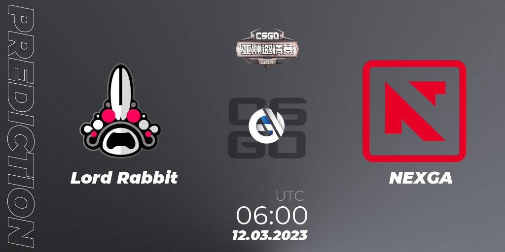 Lord Rabbit vs NEXGA: Match Prediction. 12.03.23, CS2 (CS:GO), Baidu Cup Invitational #2