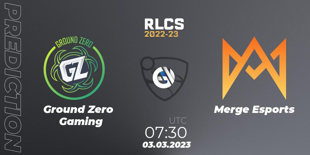 Ground Zero Gaming vs Merge Esports: Match Prediction. 03.03.2023 at 07:30, Rocket League, RLCS 2022-23 - Winter: Oceania Regional 3 - Winter Invitational